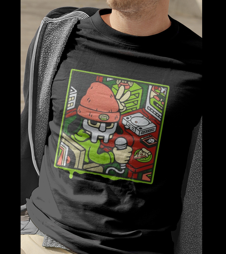 PaRappa The Rapper MF Doom Crossover Video Games Music Iconic Character Pizza Scene T-Shirt