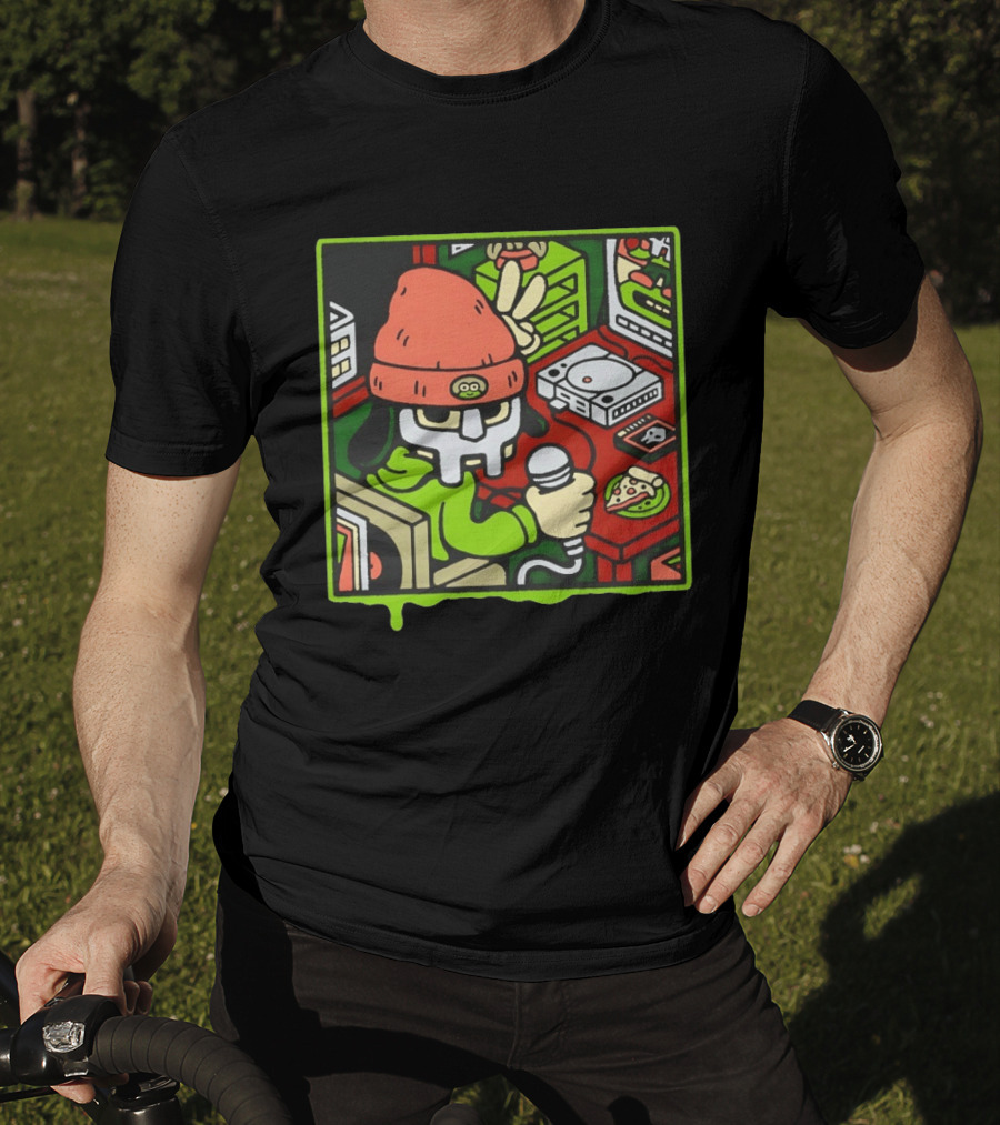 PaRappa The Rapper MF Doom Crossover Video Games Music Iconic Character Pizza Scene T-Shirt