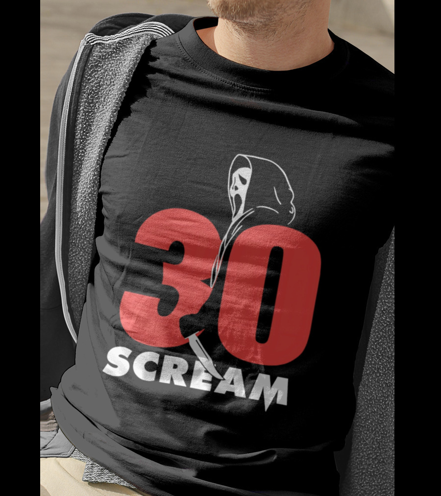 30 Scream Ghost Mask Scythe T-Shirt