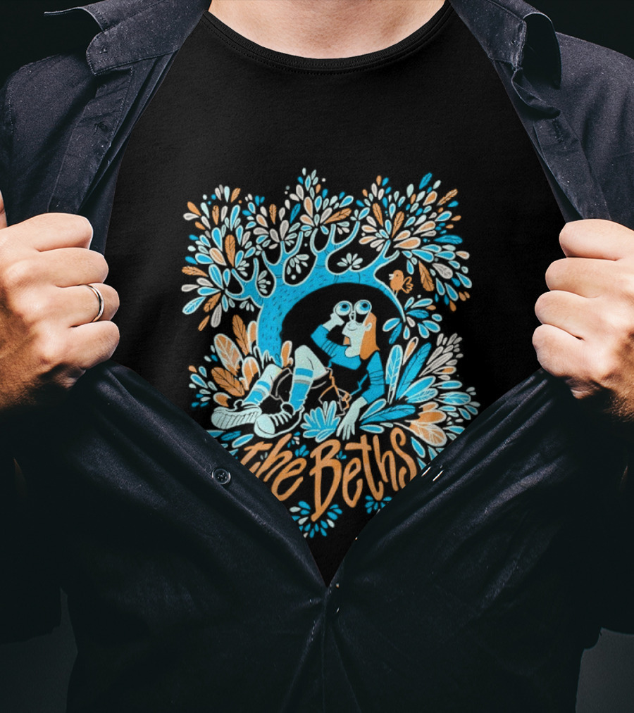 The Beths Bird Er Tree And Binoculars Scene T-Shirt