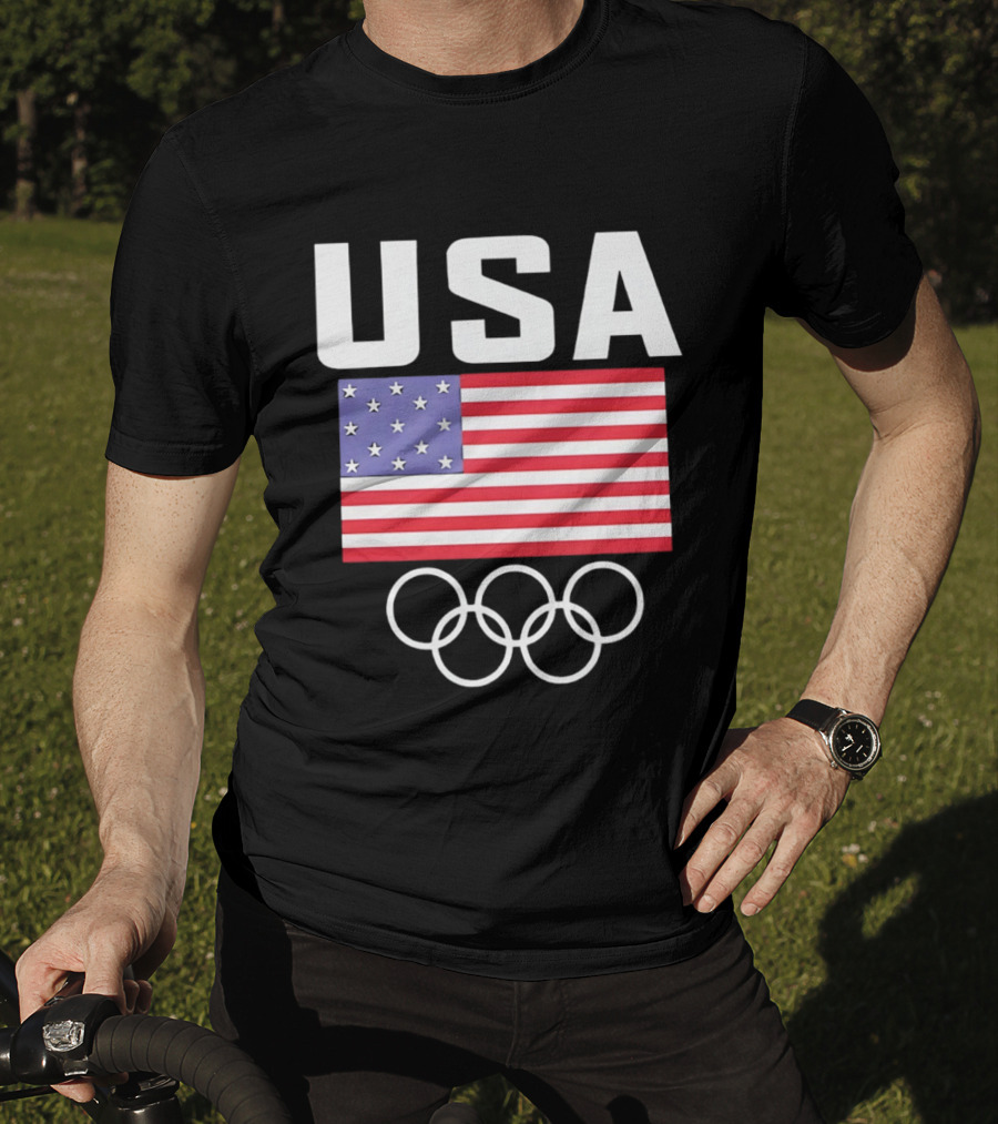 USA American Flag Olympic Rings T-Shirt