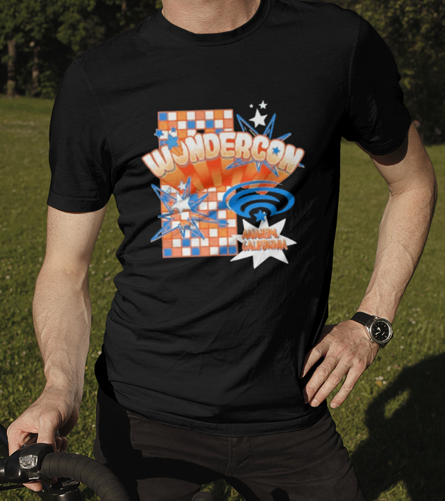 WonderCon Anaheim California 2026 Starburst Checkered T-Shirt