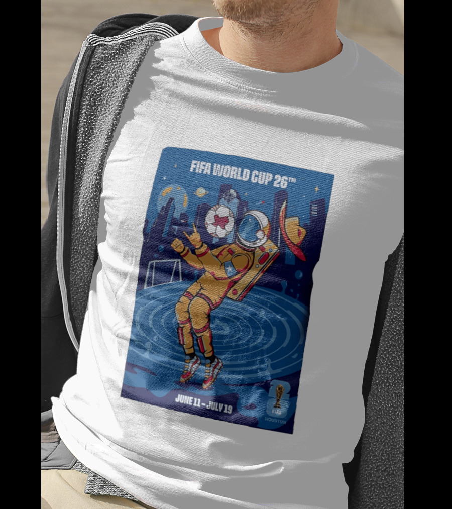 FIFA World Cup 2026 Astronaut In Houston June 11 July 19 Soccer Space T-Shirt