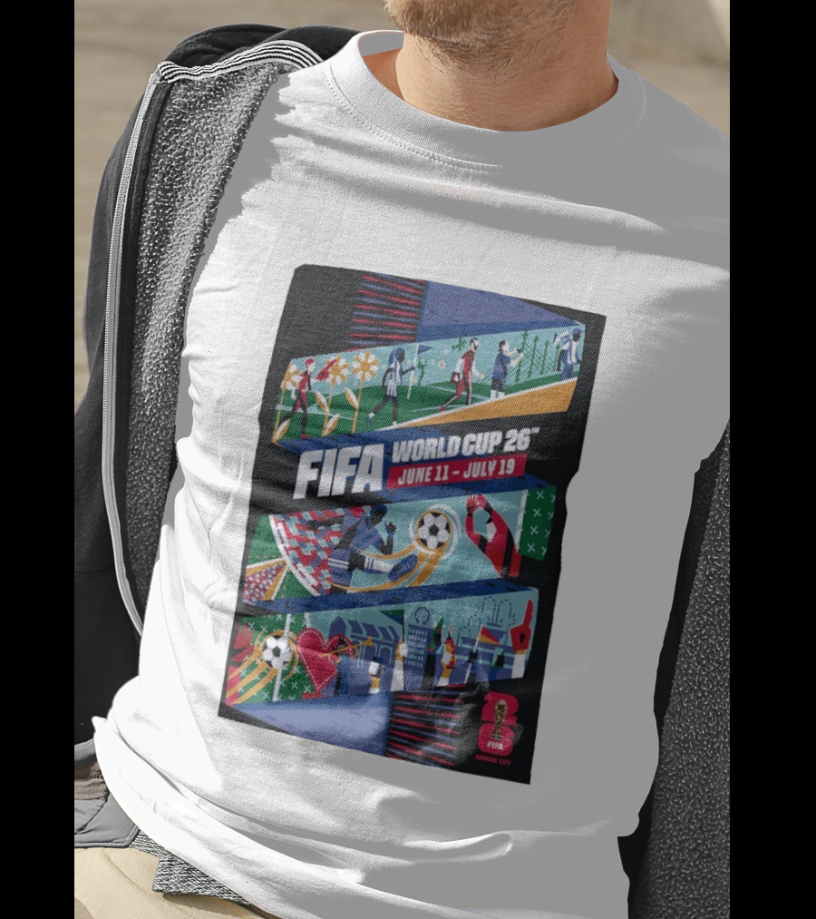 FIFA World Cup 2026 Kansas City June 11 July 19 Soccer Celebration T-Shirt