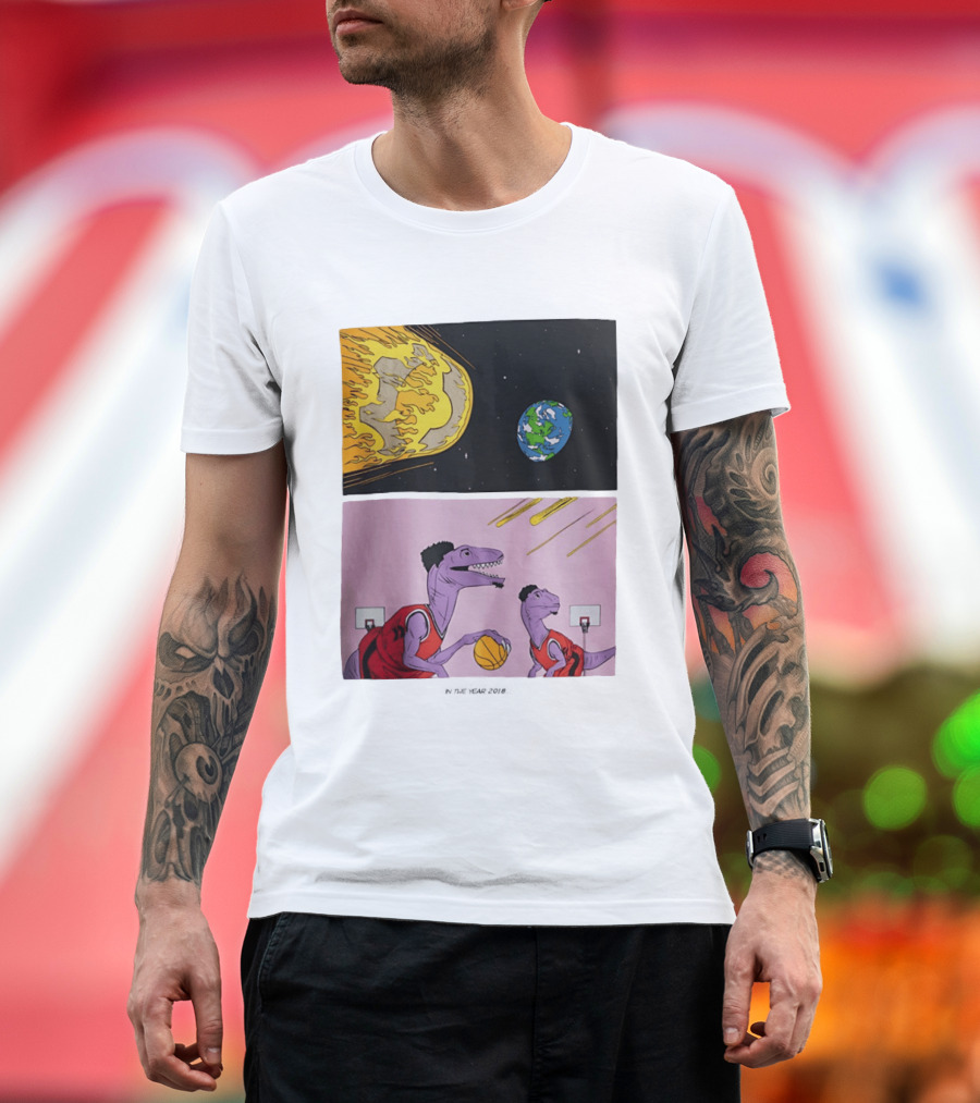 LeBron James Raptors Dinosaurs Meteor Basketball 2018 T-Shirt