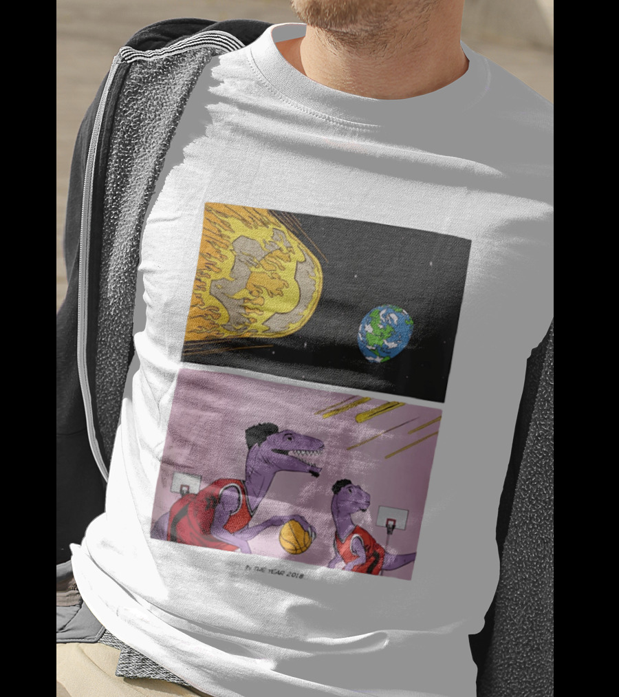 LeBron James Raptors Dinosaurs Meteor Basketball 2018 T-Shirt