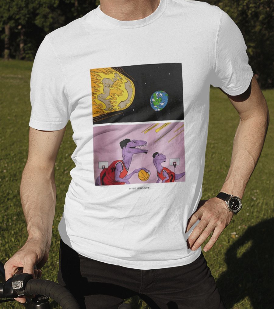 LeBron James Raptors Dinosaurs Meteor Basketball 2018 T-Shirt