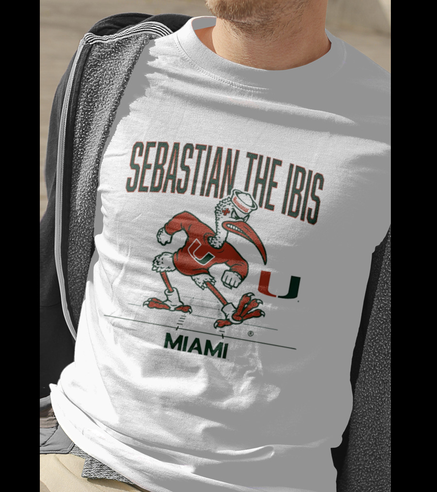 Miami Hurricanes Sebastian The Ibis U Gridiron Game Day Spirit T-Shirt
