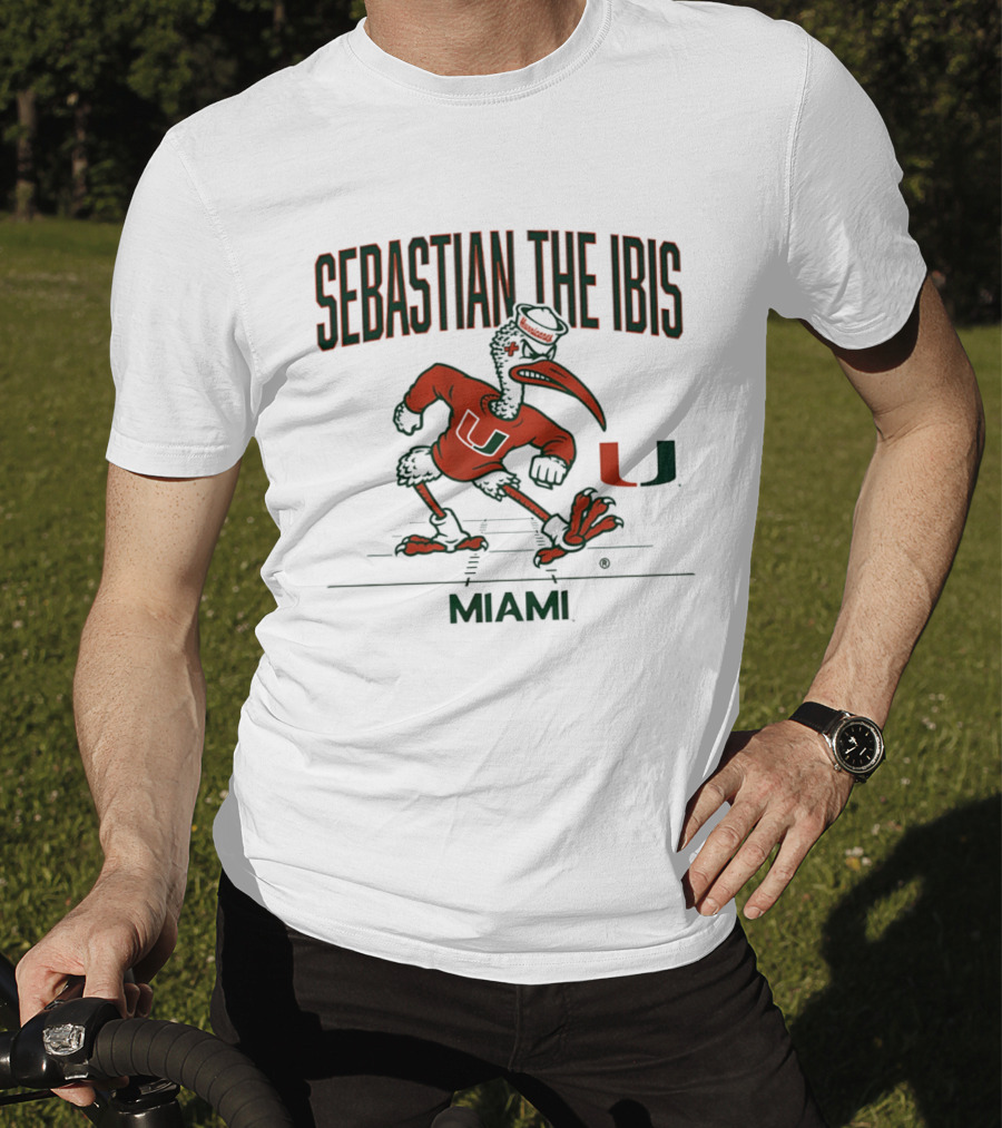 Miami Hurricanes Sebastian The Ibis U Gridiron Game Day Spirit T-Shirt