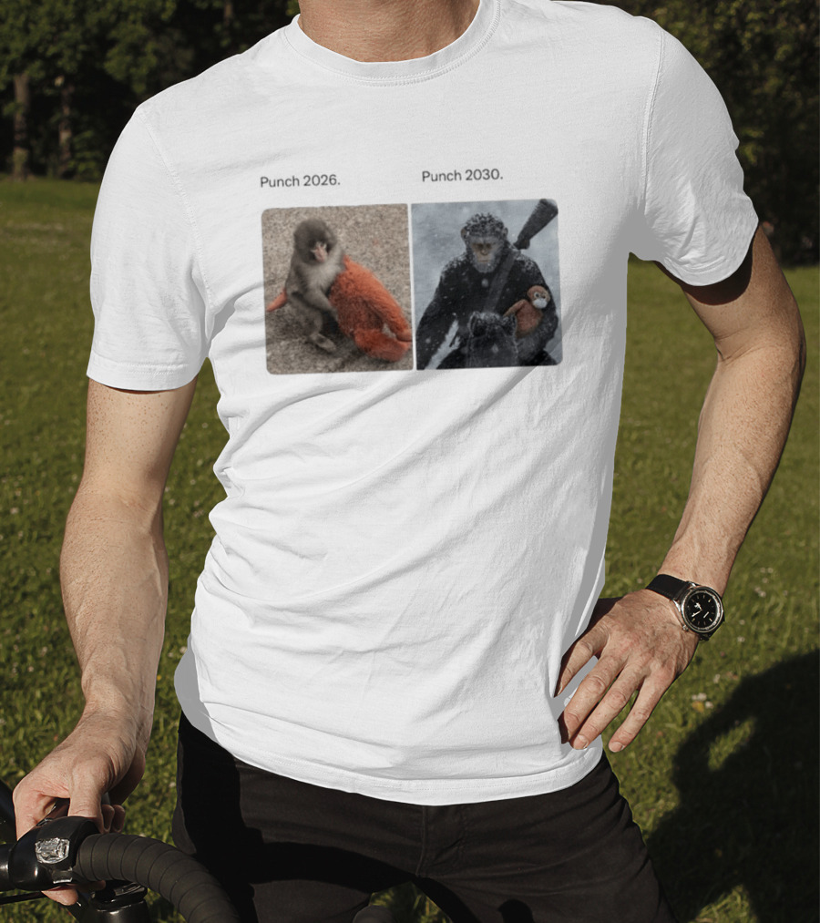 Monkey Punch 2026 X Punch 2030 Snowy Monkey Warrior With Red Toy Baton T-Shirt
