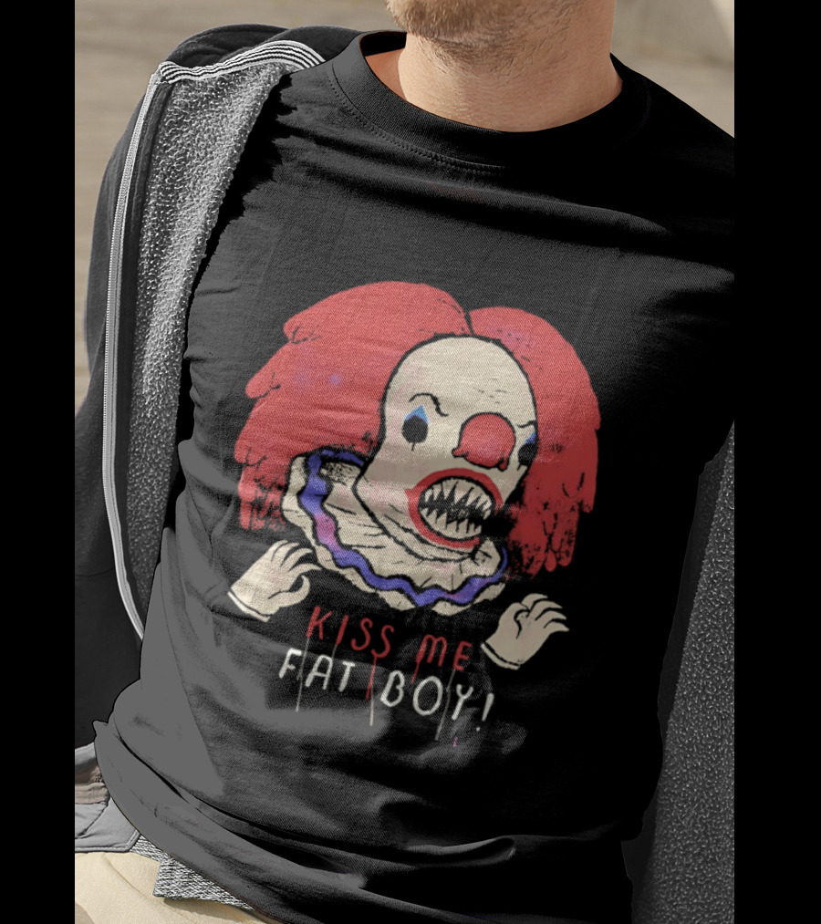 Clown Kiss Me Fat Boy Red Hair Creepy T-Shirt