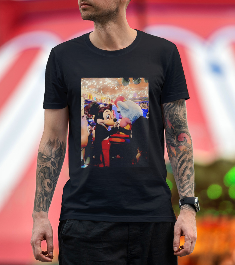 Mickey Mouse And Chuck E Cheese Iconic Meeting T-Shirt