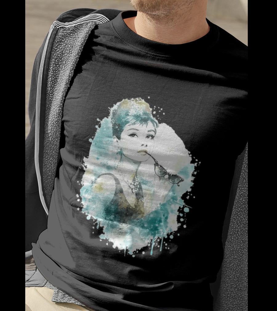 Mrs. Hepburn Watercolour Painting Aesthetic T-Shirt