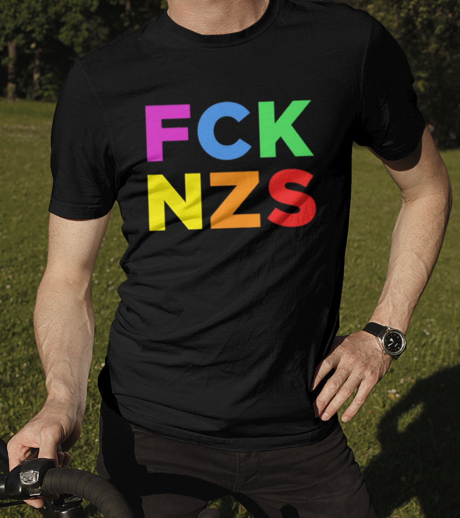 FCK NZS Rainbow Bold Block Letters T-Shirt