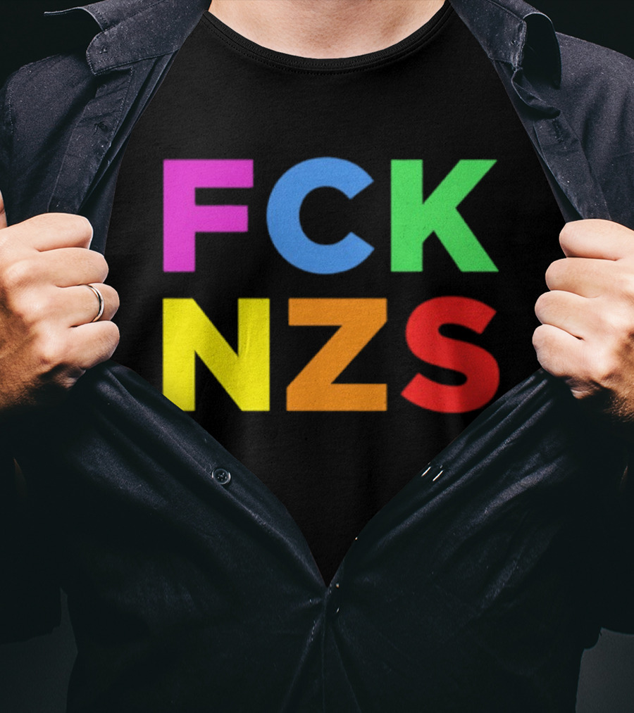 FCK NZS Rainbow Bold Block Letters T-Shirt