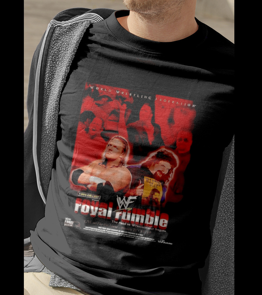 WWF Royal Rumble Wrestling Federation 1 800 COLLECT Wanted Dead T-Shirt