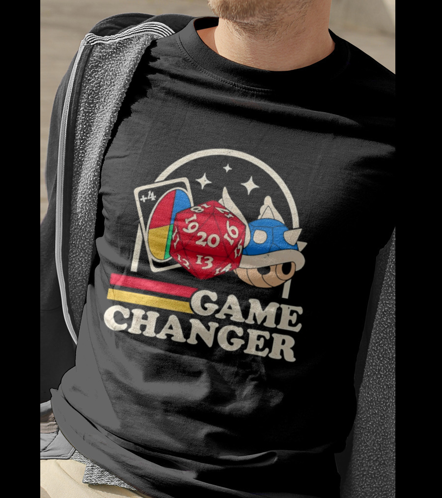 Game Changer Uno Card Dungeons And Dragons Mario Kart Blue Shell T-Shirt