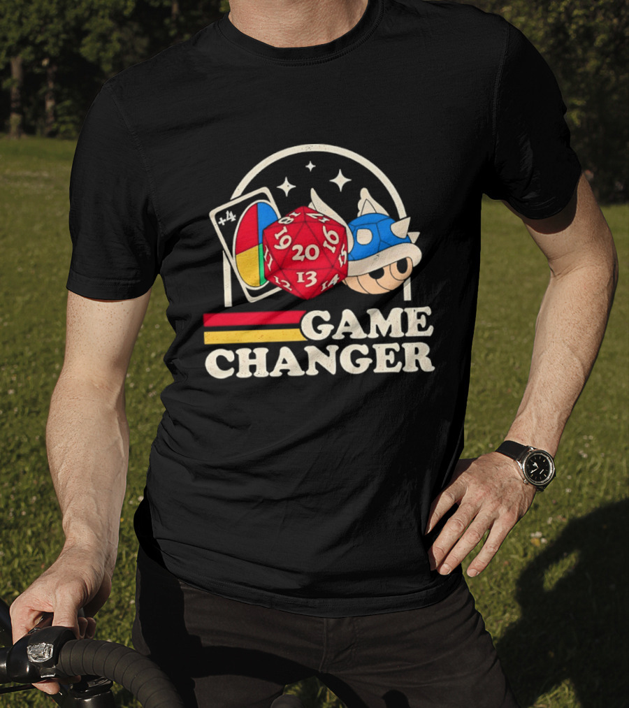 Game Changer Uno Card Dungeons And Dragons Mario Kart Blue Shell T-Shirt