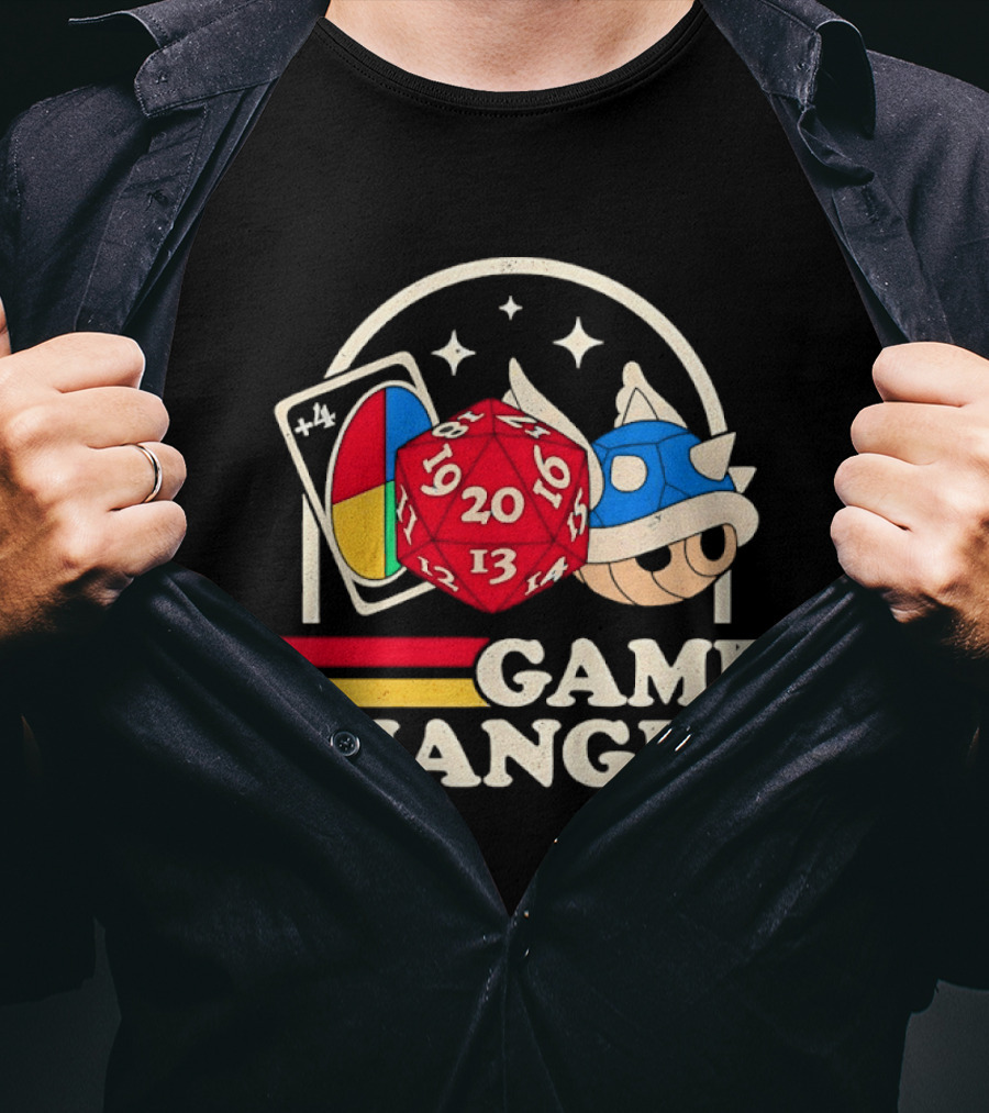 Game Changer Uno Card Dungeons And Dragons Mario Kart Blue Shell T-Shirt