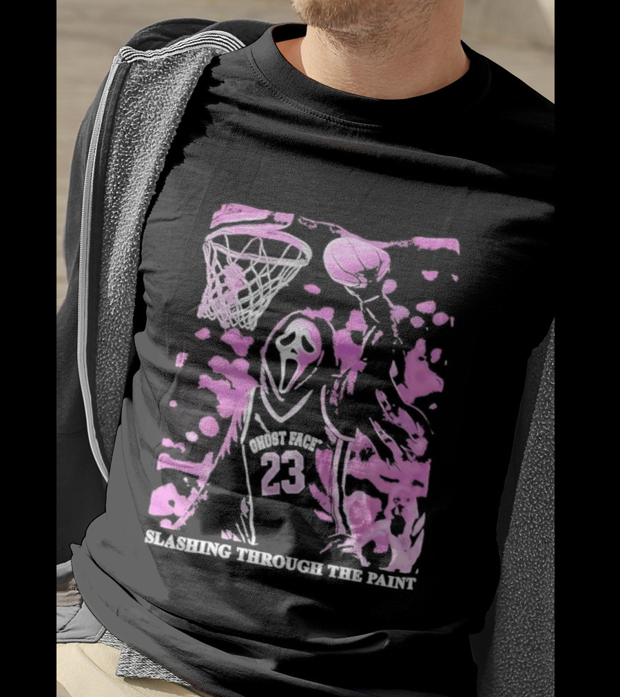 Scream Number 23 Basketball Paint Brush Drip T-Shirt
