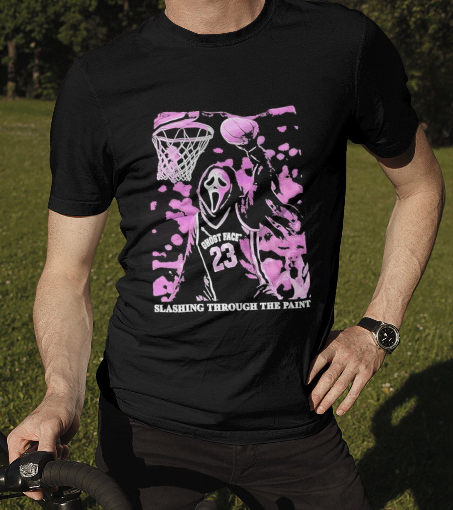 Scream Number 23 Basketball Paint Brush Drip T-Shirt