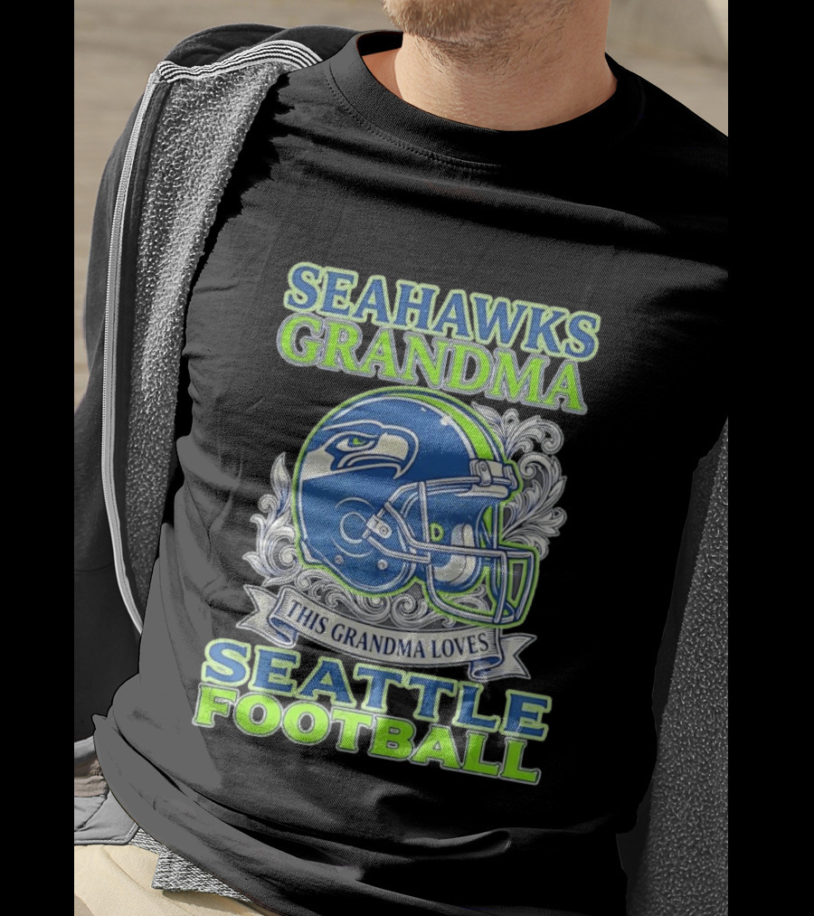 Seahawks Grandma Loves Seattle Football Helmet Seahawks Grandma T-Shirt