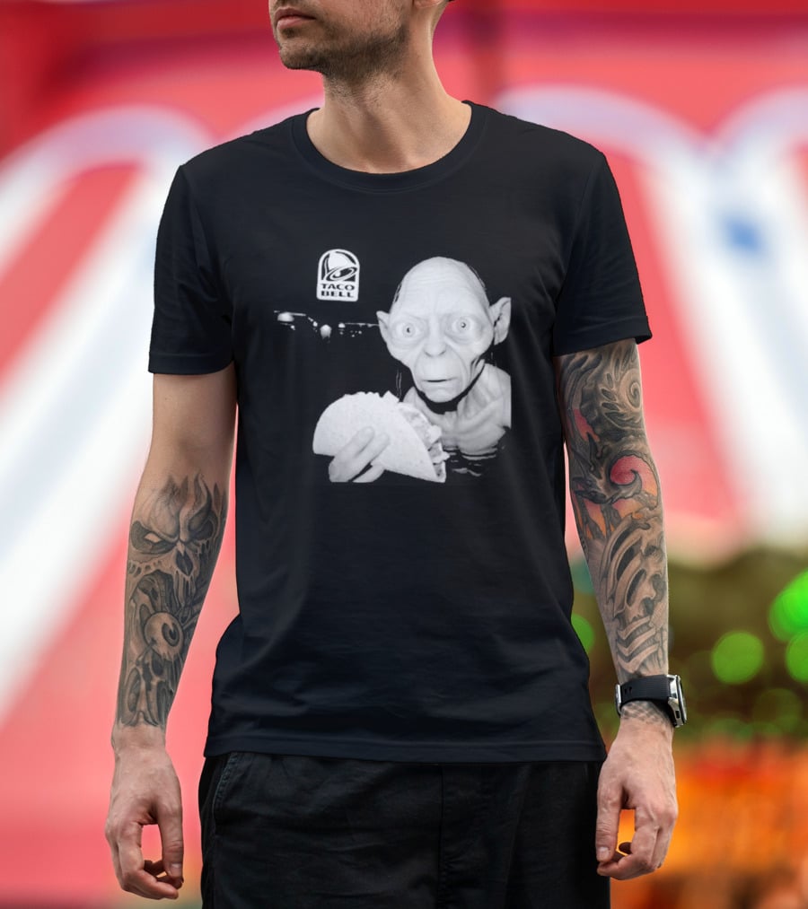 Gollum Taco Bell Mashup Middle Earth Eats Fast Food Iconic Fusion T-Shirt