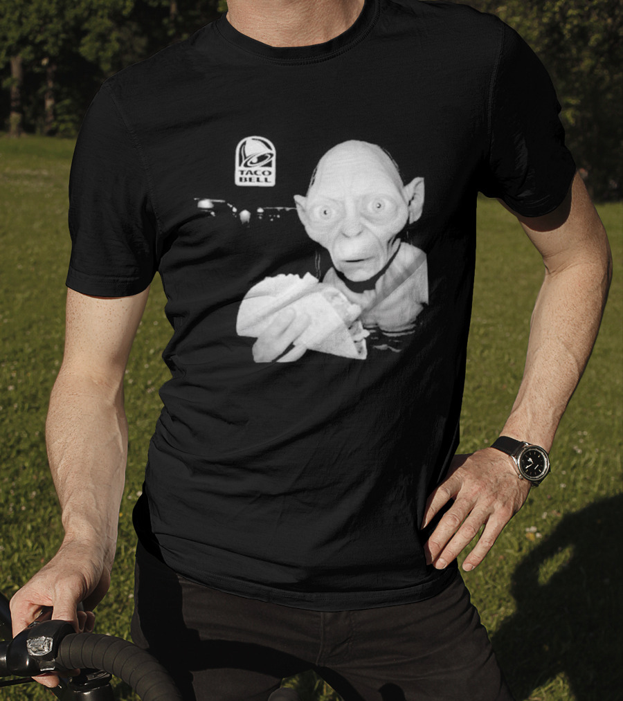 Gollum Taco Bell Mashup Middle Earth Eats Fast Food Iconic Fusion T-Shirt