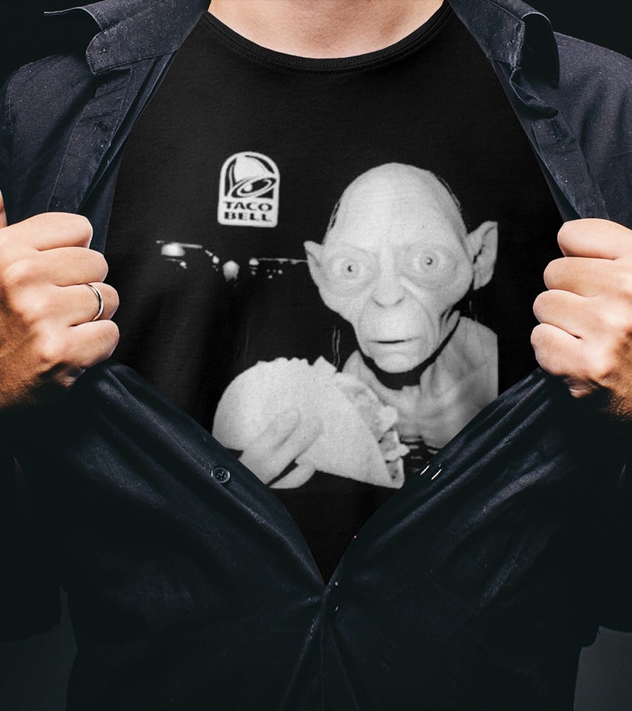 Gollum Taco Bell Mashup Middle Earth Eats Fast Food Iconic Fusion T-Shirt