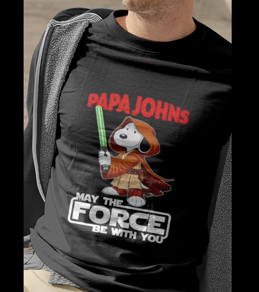 Snoopy Jedi Papa Johns May The Force Be With You Pizza Fan Favorite T-Shirt