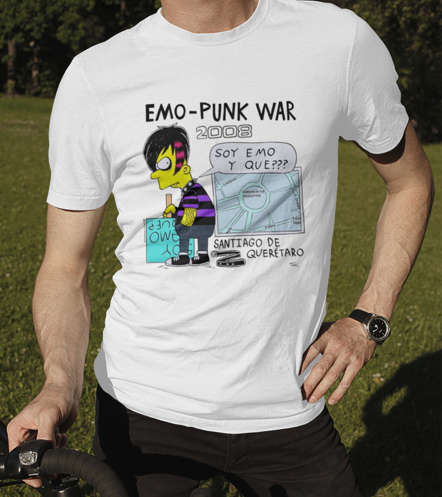 Emo Punk War 2008 Soy Emo Y Que Santiago De Queretaro Map Cartoon T-Shirt