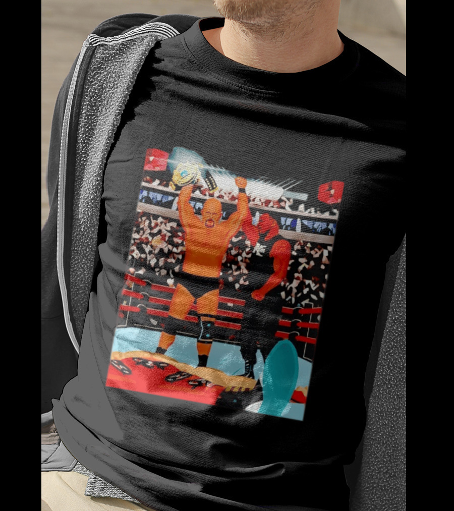 Stone Cold Steve Austin Championship Victory WWF Wrestling Arena Celebration T-Shirt