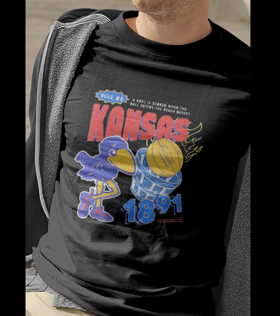 Rule #8 Kansas Jayhawks Basketball 1891 Big Jay T-Shirt