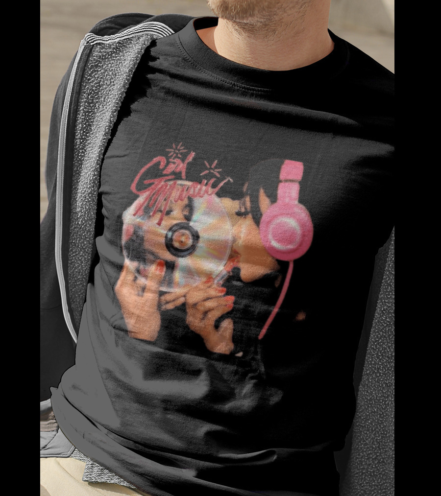 Girl Music Vol 1 EP Cover With Pink Headphones And CD T-Shirt