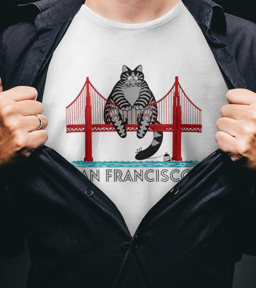 Kliban's Cat San Francisco Golden Gate Bridge T-Shirt