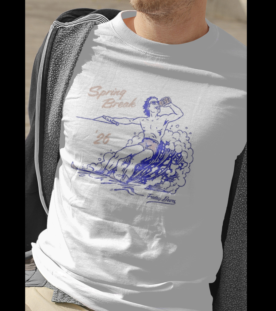 Spring Break 26 Man Surfing Drinking Friday Beers T-Shirt