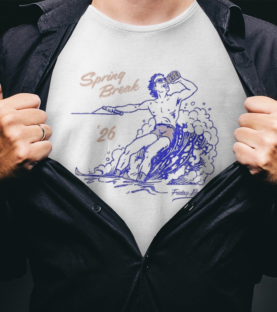Spring Break 26 Man Surfing Drinking Friday Beers T-Shirt