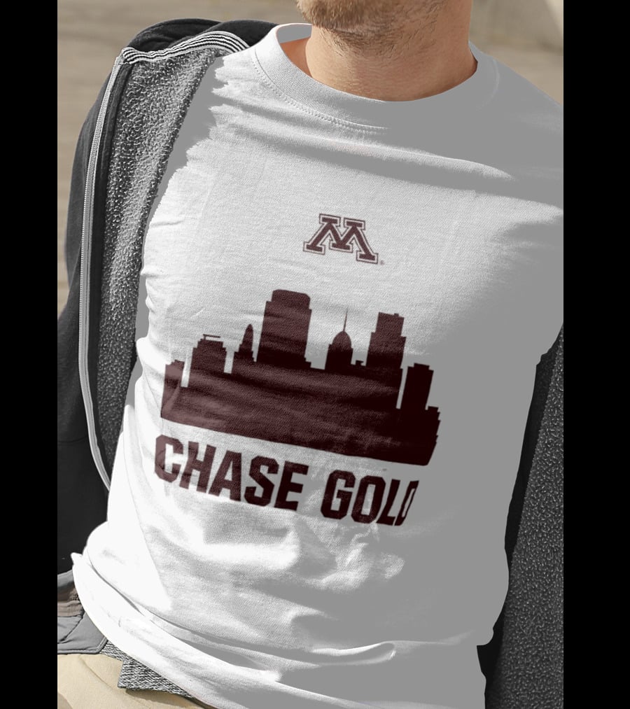 Minnesota Golden Gophers Chase Gold City Skyline T-Shirt