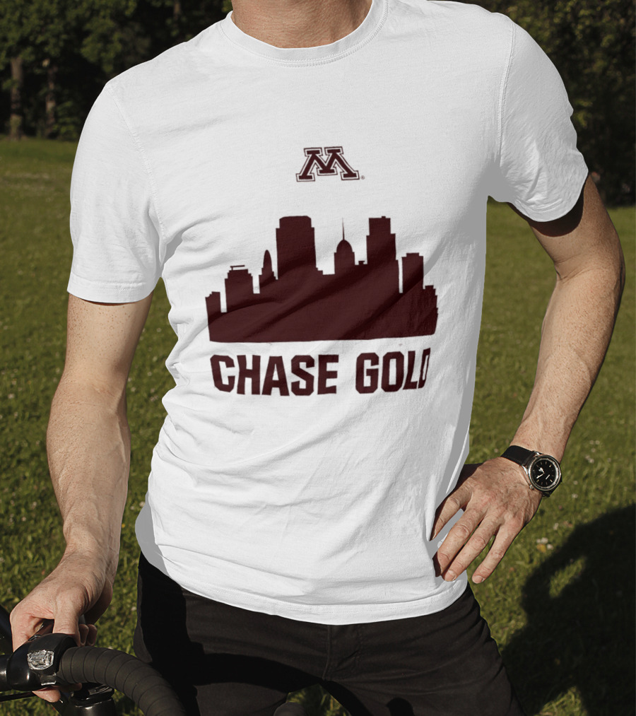 Minnesota Golden Gophers Chase Gold City Skyline T-Shirt