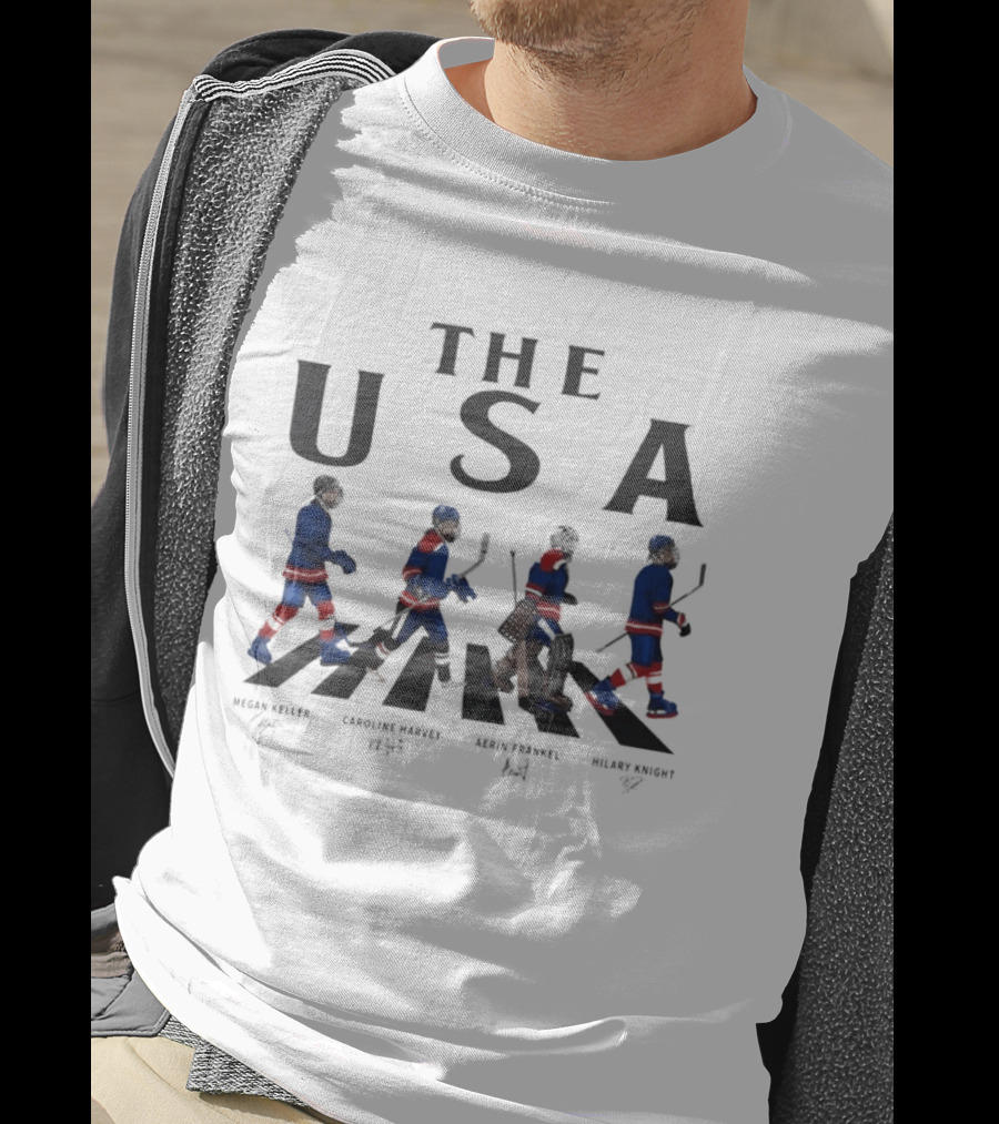 USA Women Ice Hockey Abbey Road Skaters Signatures T-Shirt