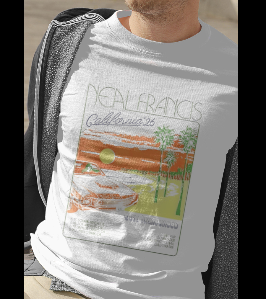 Neal Francis California Tour 2026 Sunset Palm Trees T-Shirt