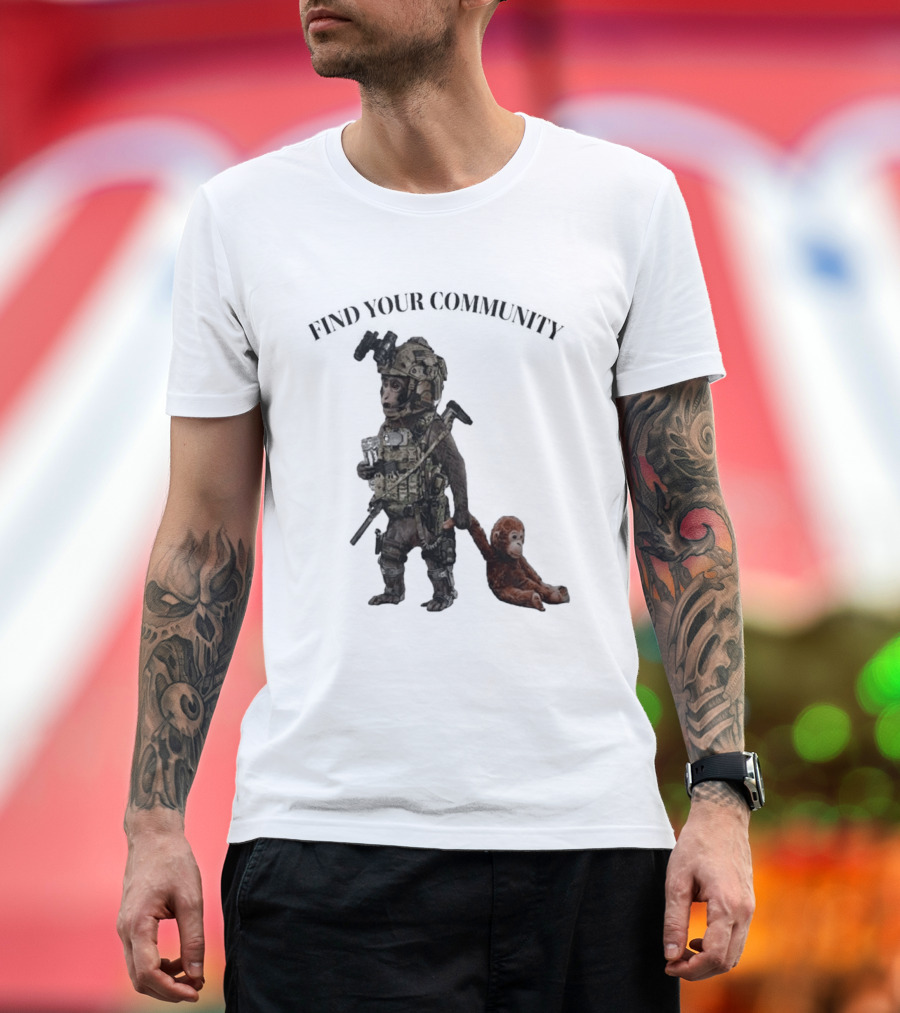 Tactical Punch The Monkey Find Your Community Military Humor T-Shirt