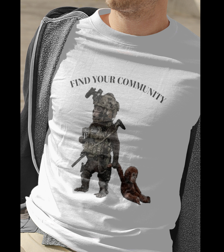 Tactical Punch The Monkey Find Your Community Military Humor T-Shirt