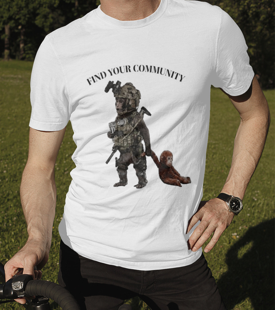 Tactical Punch The Monkey Find Your Community Military Humor T-Shirt