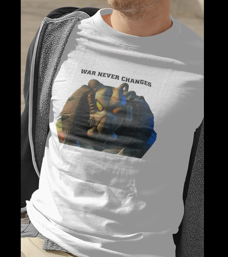 War Never Changes Enclave Power Armor Iconic Fallout Gaming T-Shirt