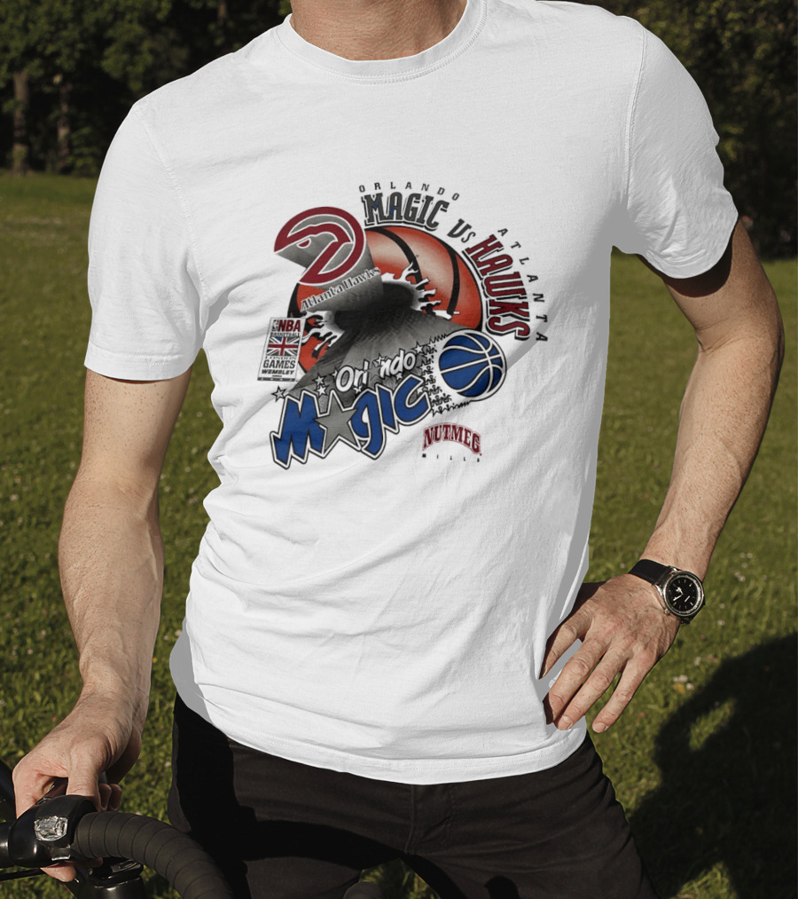 Orlando Magic Vs Atlanta Hawks NBA London 1993 Basketball Event T-Shirt