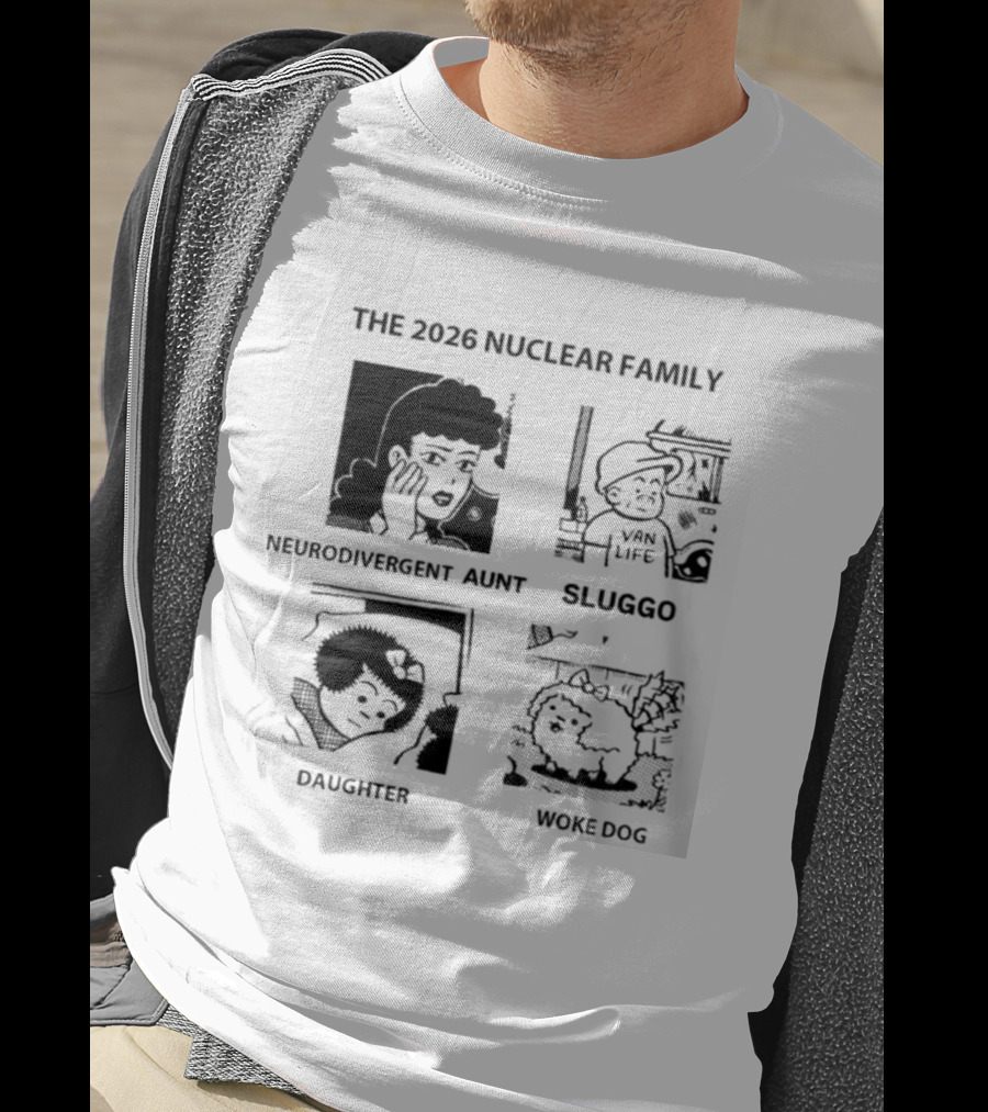 The 2026 Nuclear Family Sluggo Husband Wife Son Daughter T-Shirt