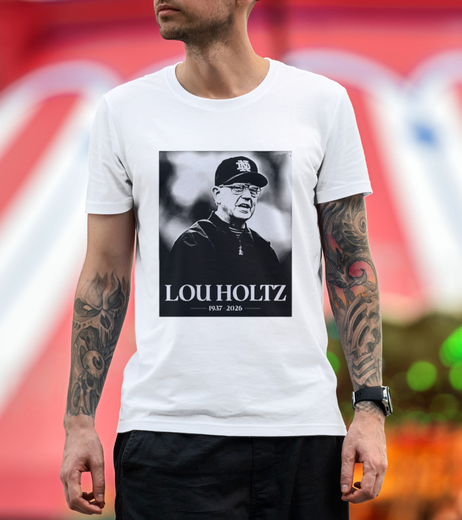 Lou Holtz 1937 2026 Notre Dame Coach Memorial T-Shirt