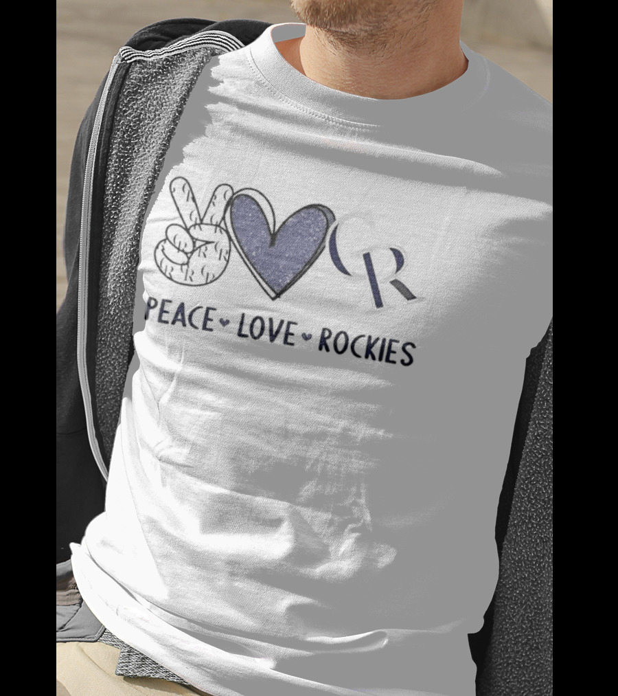 PEACE LOVE ROCKIES Hand Sign Heart CR T-Shirt