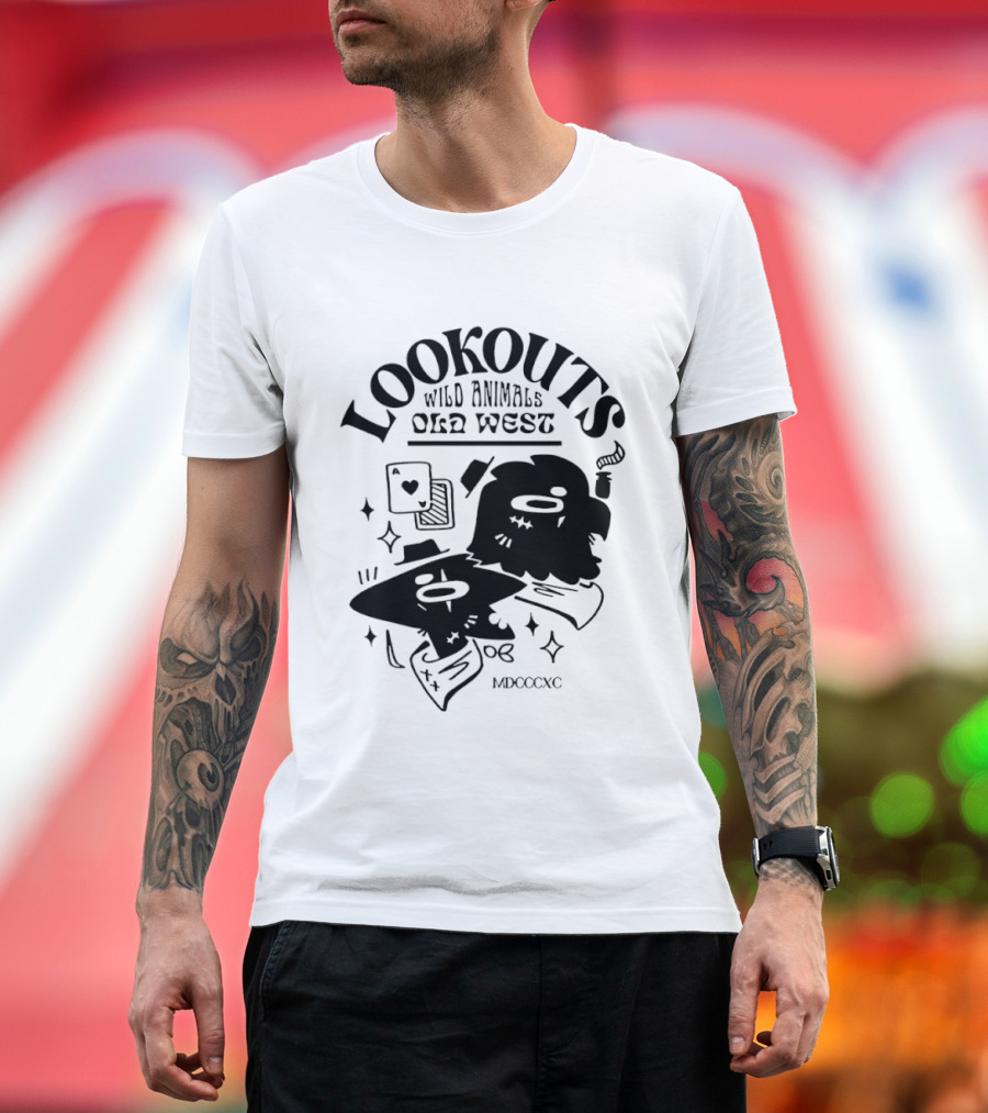 Lookouts Wild Animals Old West Card Game MDCCCXC T-Shirt